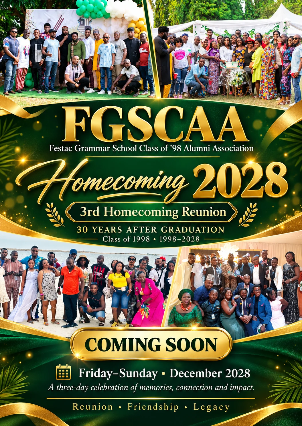 FGSCAA 3rd Homecoming Reunion 2028 Coming Soon flyer.