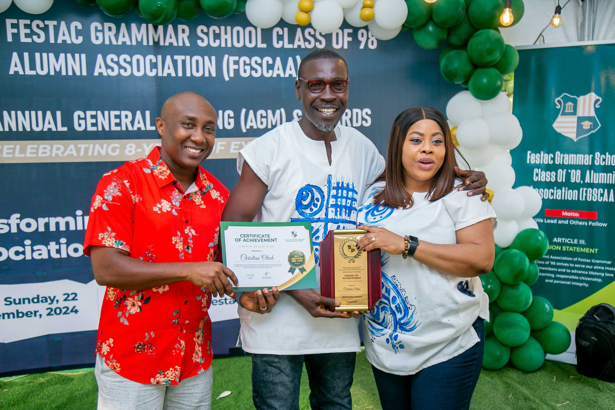 Recognition presentation during the awards programme