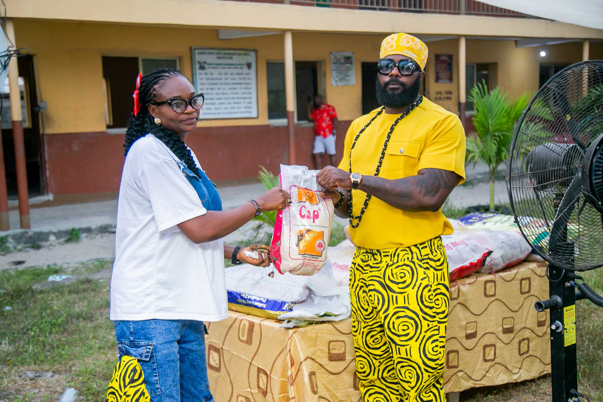 Presentation of food items during the celebration
