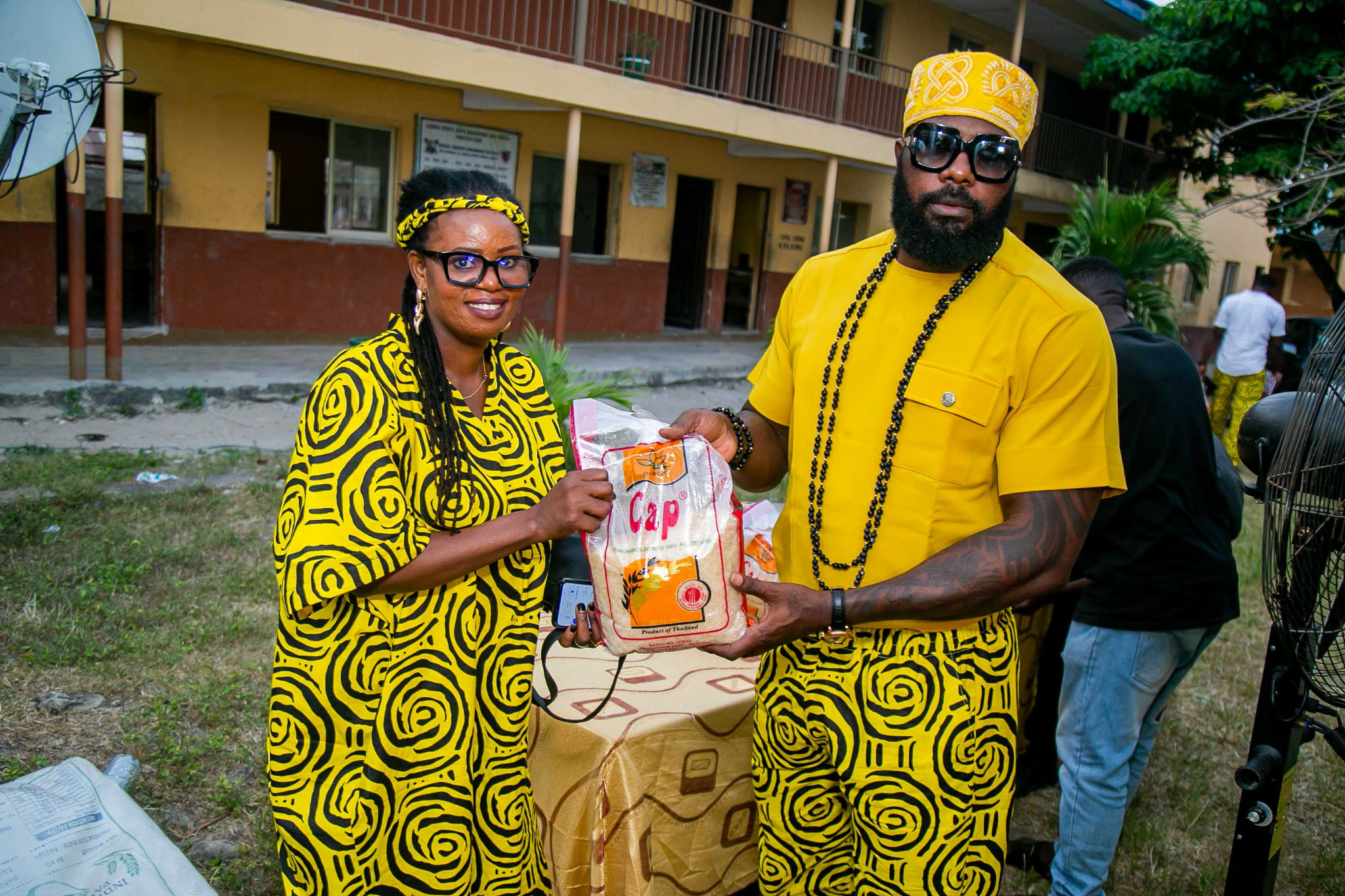 Presentation of food items during the celebration