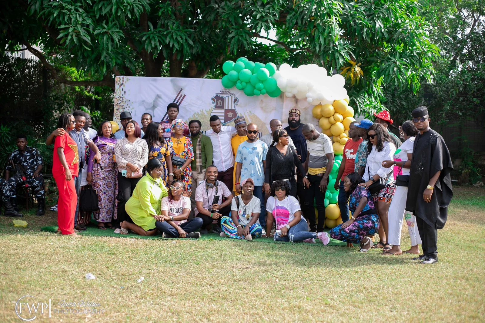 Members during a group photograph at the celebration (photograph 1 of 2)