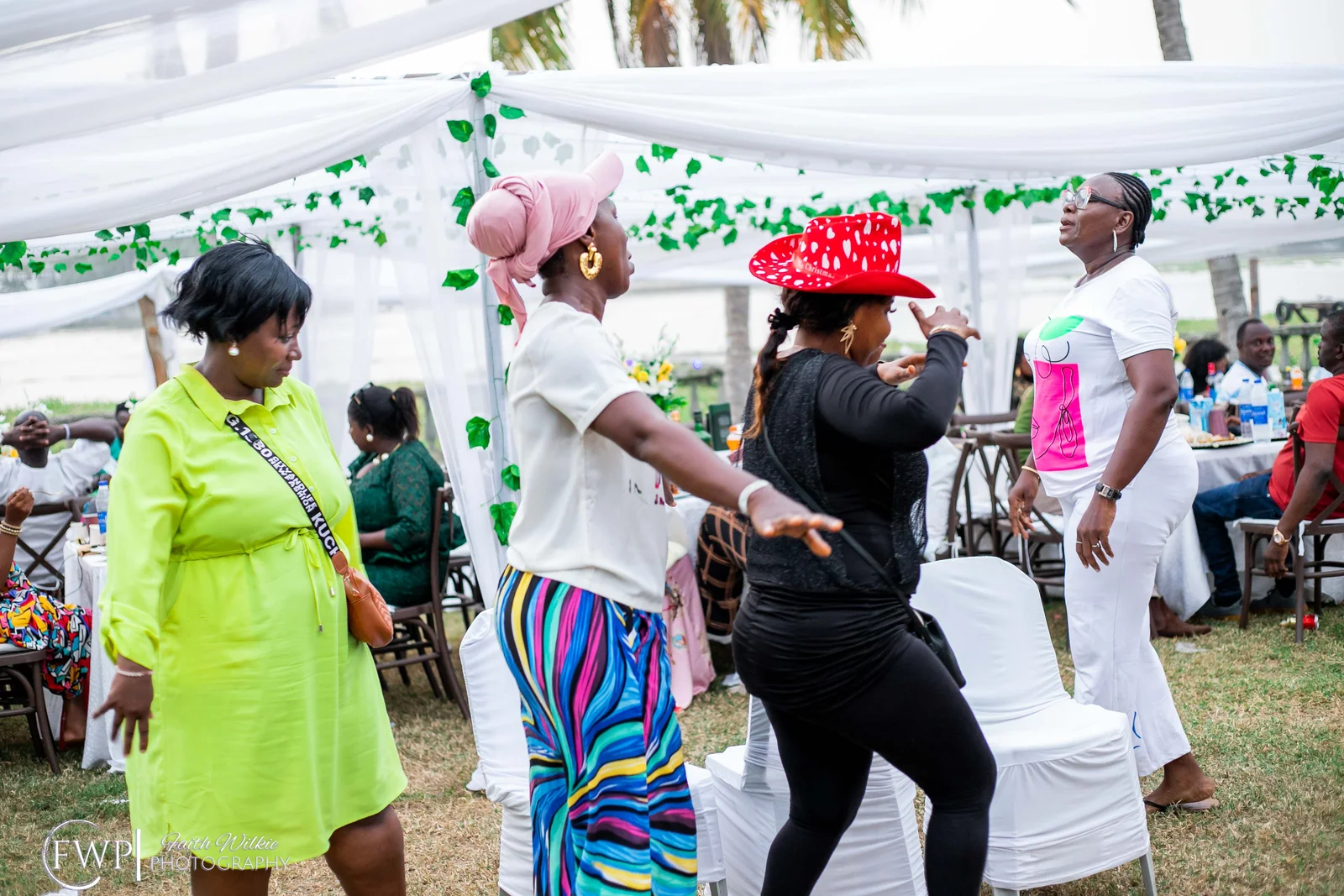 Members dancing during the year-end celebration (photograph 3 of 4)
