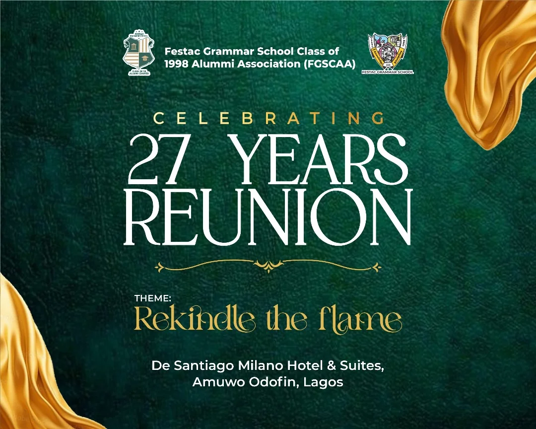 Official FGSCAA poster for the 2025 Second Homecoming Reunion, Celebrating 27 Years Reunion, under the theme Rekindle the Flame.