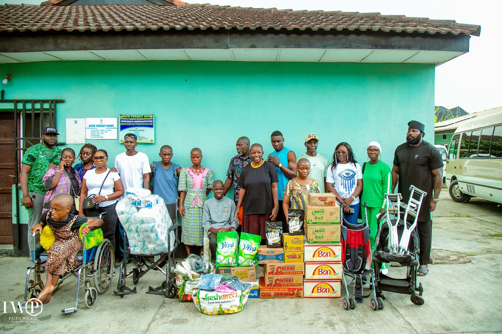 FGSCAA members gathered with support items at Beth Torrey Home during the 2025 Homecoming outreach.