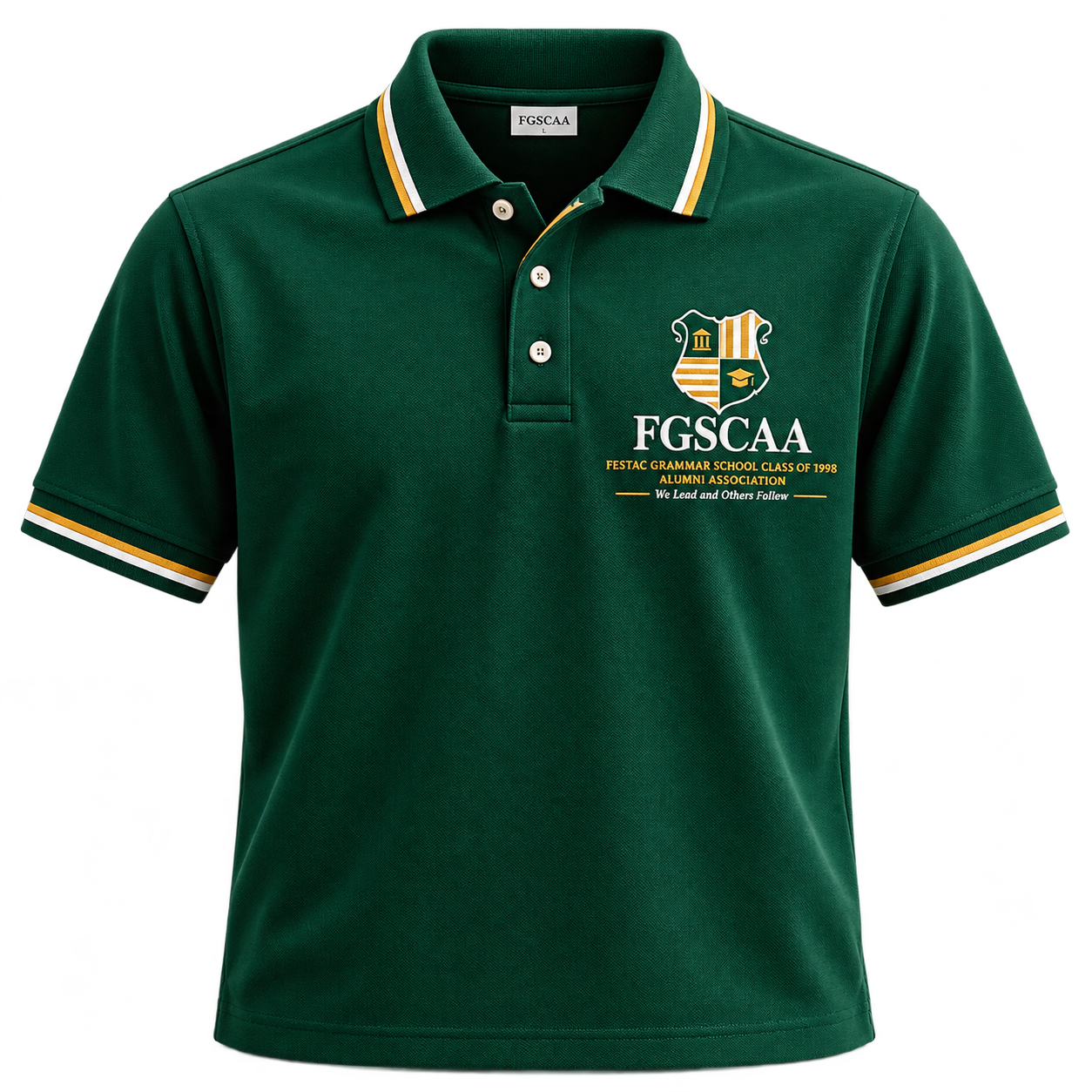 Official FGSCAA green polo shirt