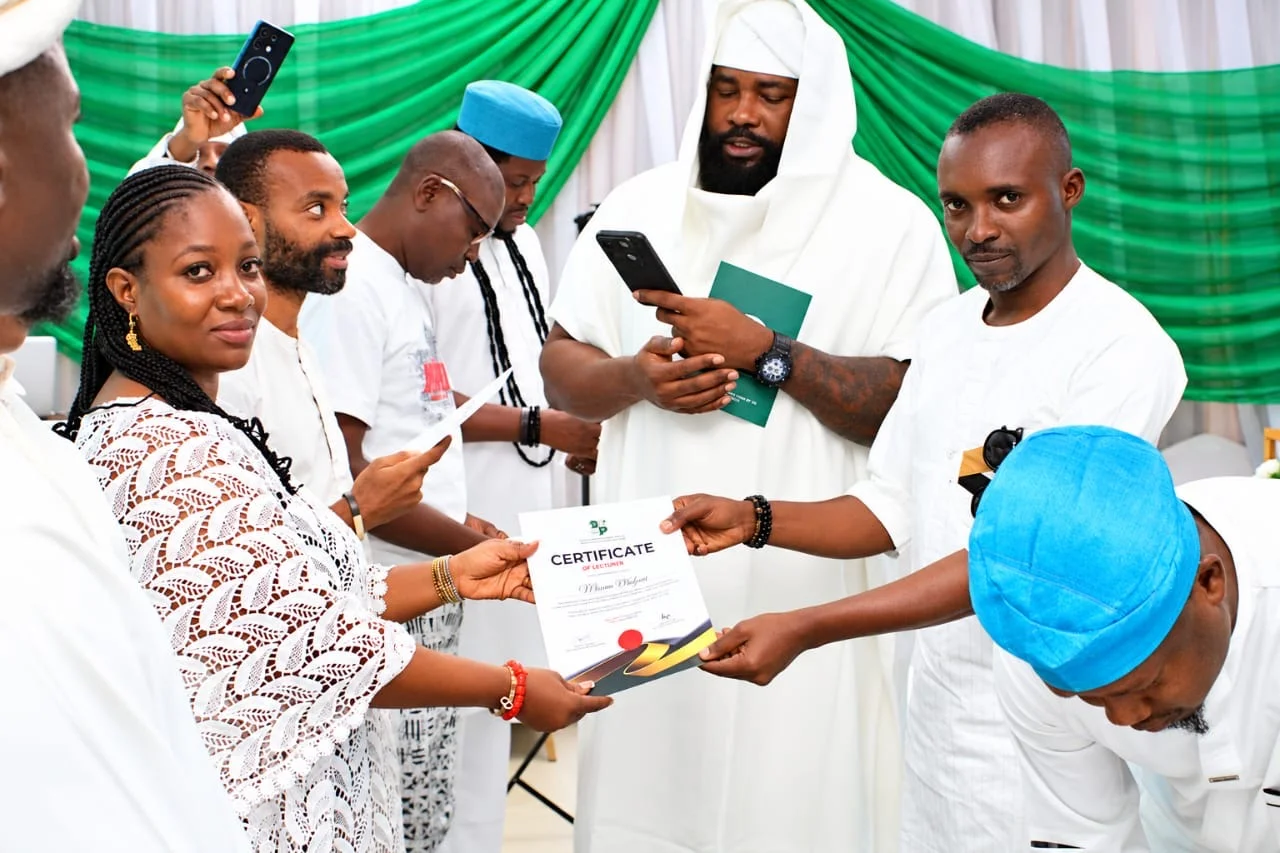 Certificate presentation during the formal swearing-in ceremony of the newly elected FGSCAA Executive Committee on 26 September 2026.